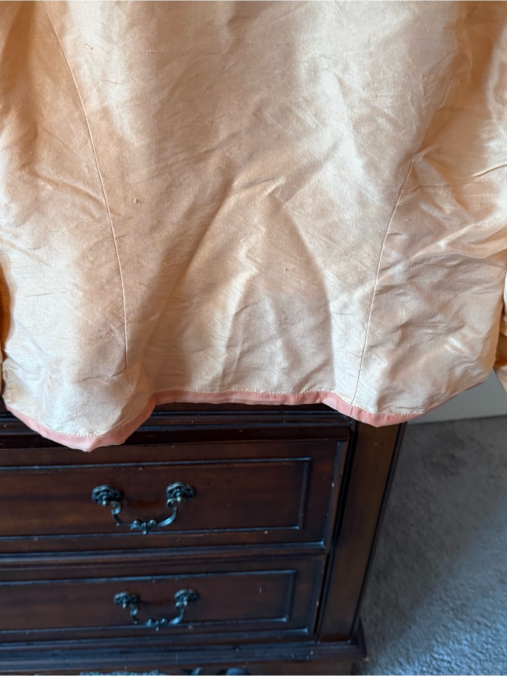 Ice Peach Embroidered Button-Front Silk Blouse Size M - Picture 7 of 7